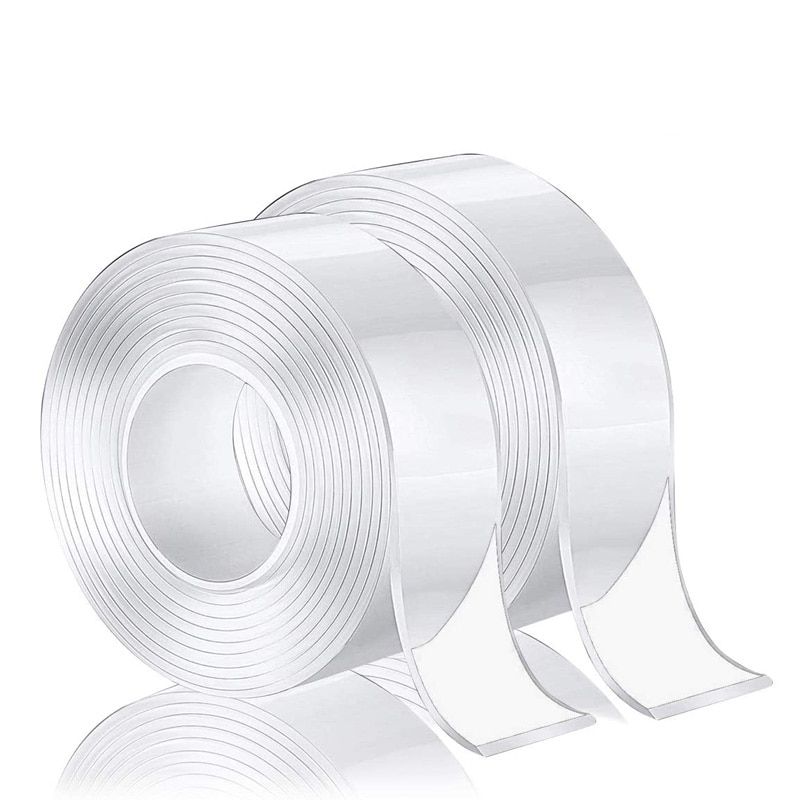 Double Sided Nano Magic Tape Washable Reusable Transparent Adhesive Tape Waterproof Sticky Gel Grip Tape Home Improvement