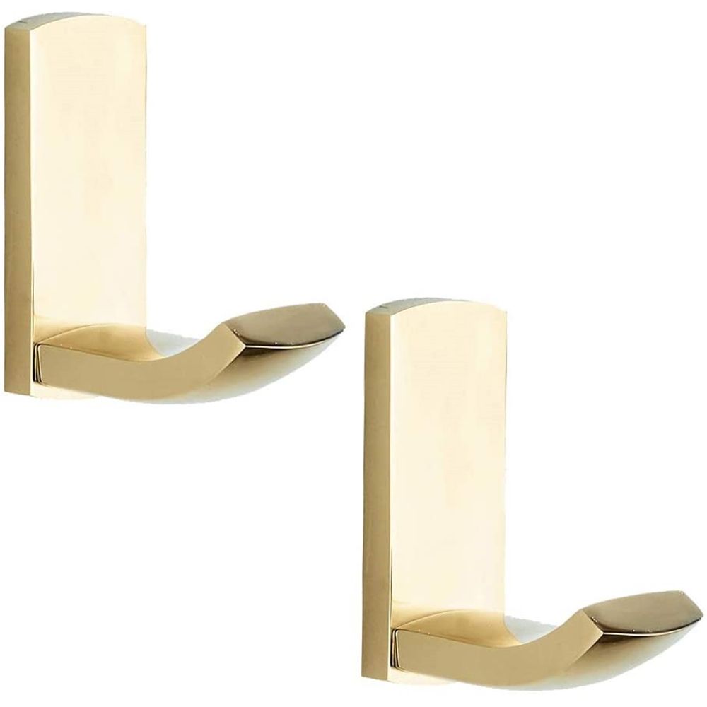 Brass Square 2 Towel Hook Set Luxurious Solid, aurum Robe Hanger Hanger Wall Suitable for Bathroom and Kitchen Doors