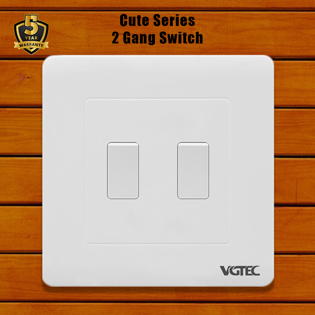 2 gang 1 way switch (Cute series)