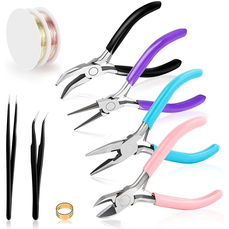 Pliers for Jewelry Making Kit,Jewelry Pliers,Wire Pliers for Jewelry Making,with a Jump Ring Opener,2 Rolls Jewelry Wire