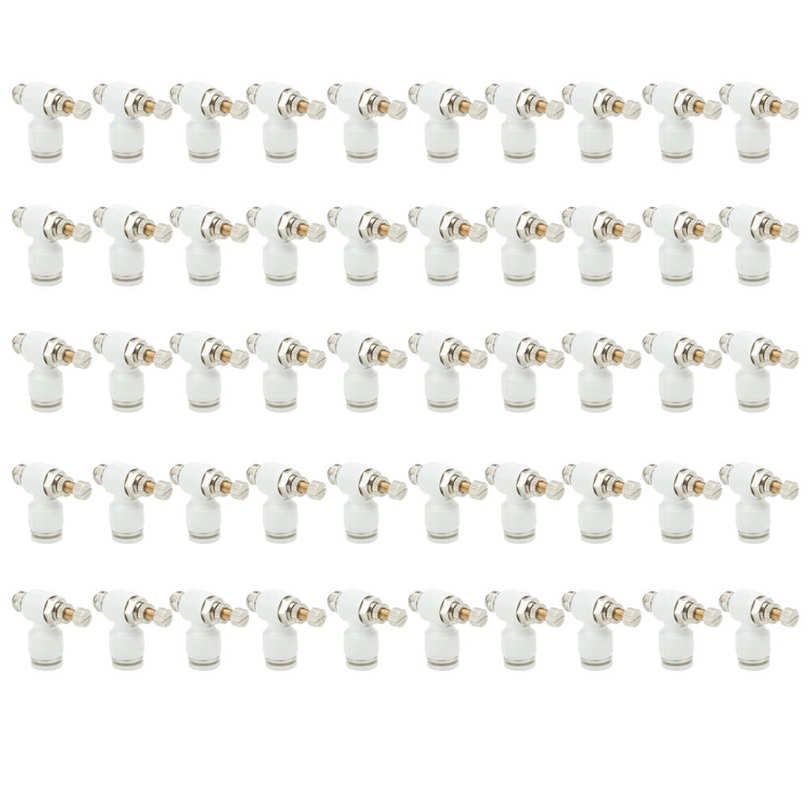 Flow Valve 50Pcs Air Control Pneumatic White Adjustment Durable Quick Connector SL8‑01