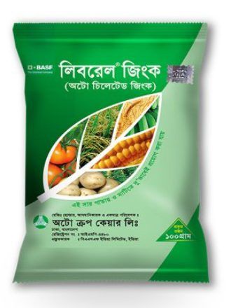 জিংক (চিলেটেড) ১০-১২% জিংক,উদ্ভিদের ফলন বারায়,পাতা কুঁকড়ানো দূর করে,পাতা বড় করে।