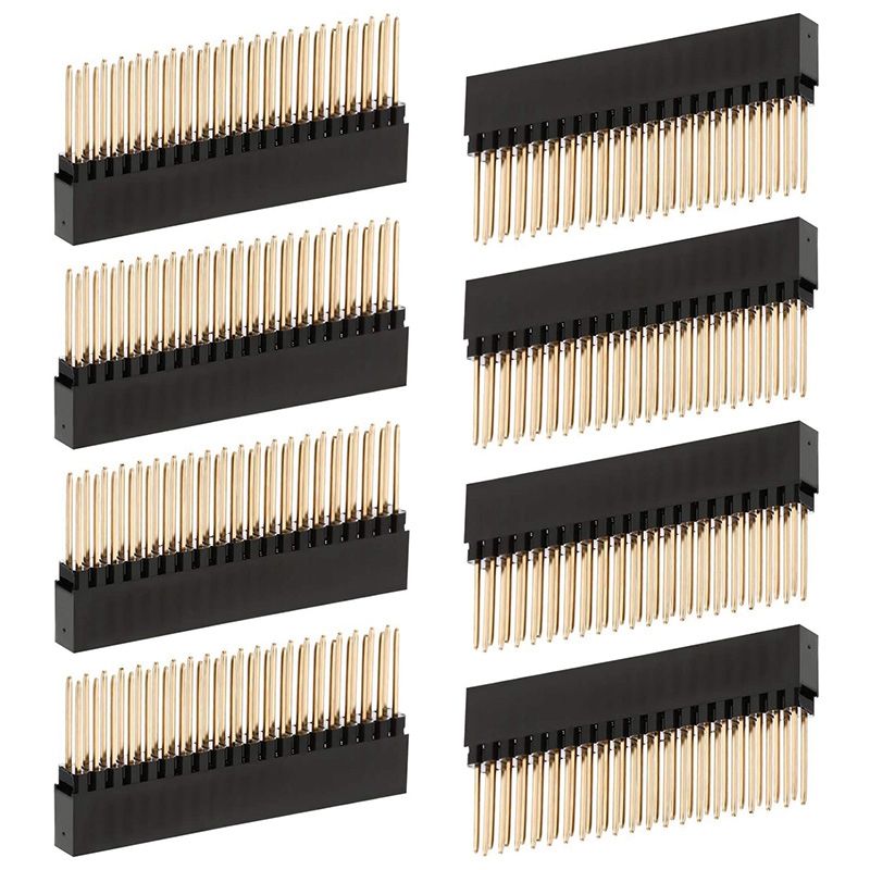 8PCS,2X20(40 Pin) Extra Tall Female 0.1 Inch Pitch Stacking Header for Raspberry Pi A+/B+/Pi 2/Pi 3 Extra Tall Header