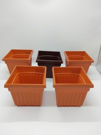 5" Plastic Square Flower Tub - 5 Pcs