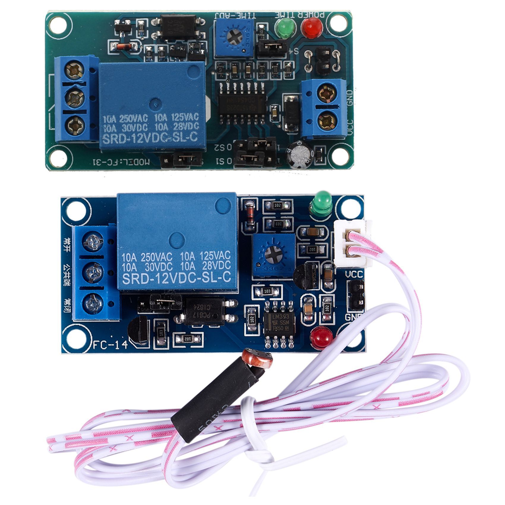 SRD-12VDC-SL-C NC Timer with 12V DC Timing Control with ​DC 12V Photoelectric Switch Sensor Relay Module