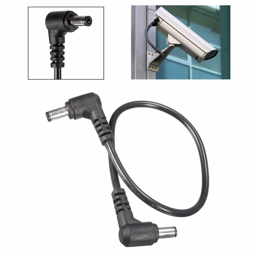 DC Tip Power Plug Jack Connector Dual 5.5 x 2.1mm Male Right Angle Cord Cable