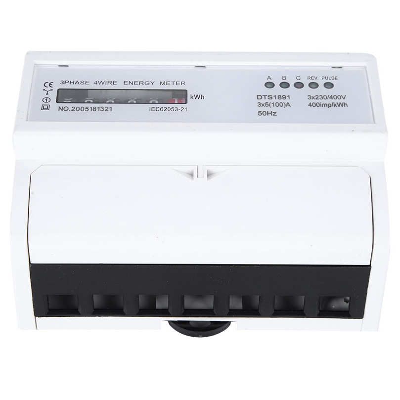 Counter Meter 3 Phase 4‑Wire DTS1891 High Accuracy 7P Rail Energy Meters 400imp/kwh 50Hz