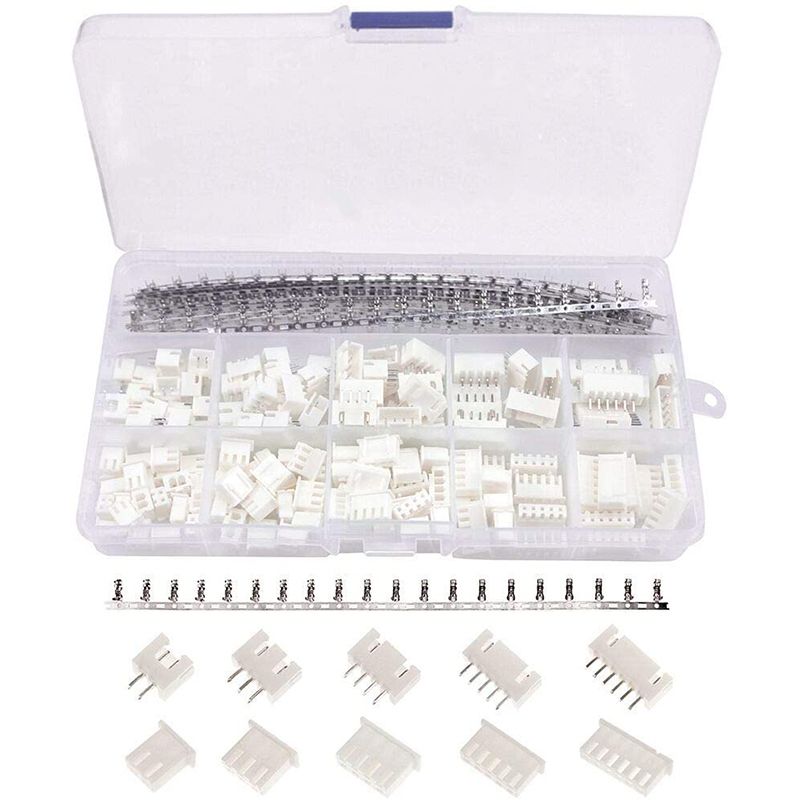 460Pcs 2.54mm JST-XH Connector Kit with 2.54mm Female Pin ader and 2/3/4/5/6 Pin Housing Connector Adapter Plug