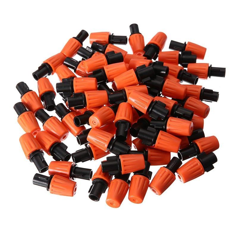 50pcs Adjustable Garden Irrigation System Watering Sprayer Misting Nozzles Sprinkler Heads with Barbed Tee Connectors