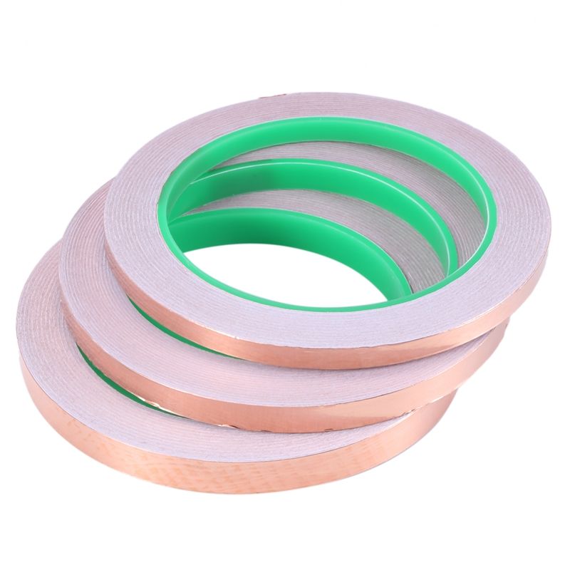 3 Pack Aluminum Foil Tape with Conductive Adhesive,3 Sizes Copper Tape Double-Sided for Emi Shielding,Slug Repellent,Paper Circuits,Electrical Repairs,Grounding(6/8/10Mm)
