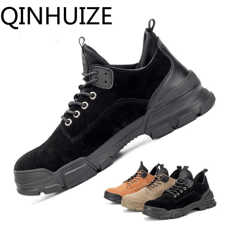 Safety shoes men's smash-proof puncture winter cotton shoes non-slip comfortable work shoes safety shoes steel head work safety boots