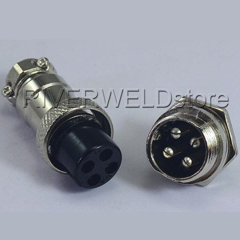 16-4P 4 pin Cable Connector Socket & Plug For Cutting & TIG Welding Torch Machine 1Set