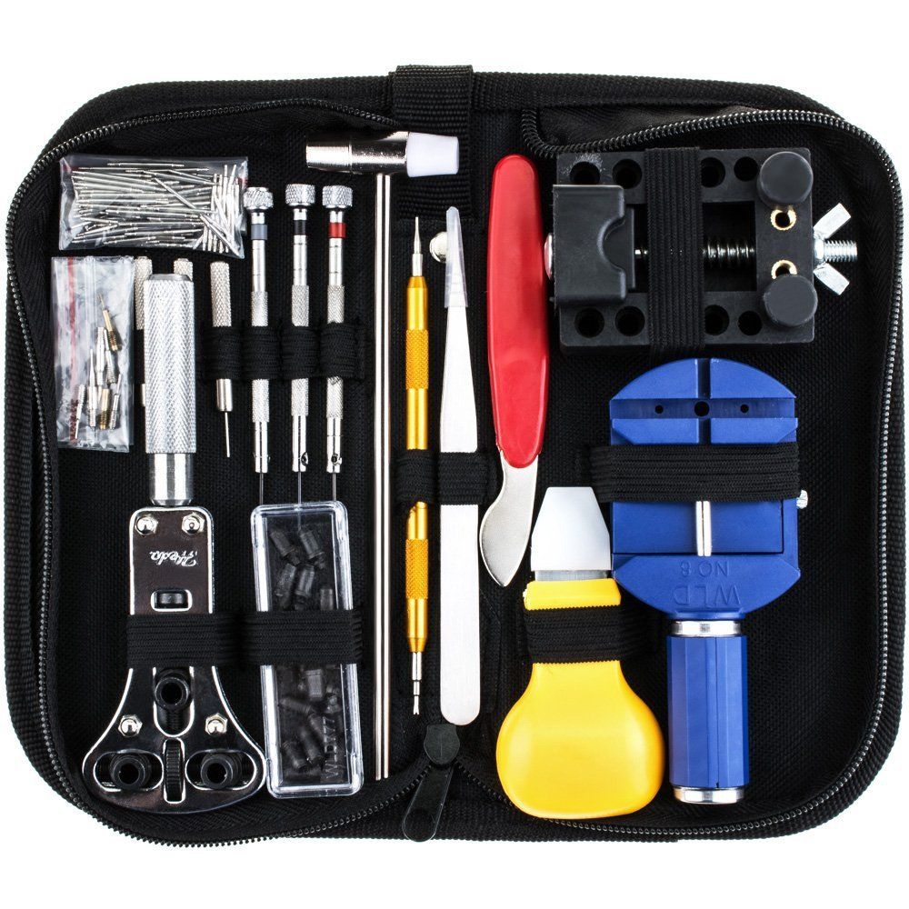 Durable 147 PCS Watch Repair Kit Professional Spring Bar Tool Set, Watch Band Link Pin Tool Set with Carrying Case