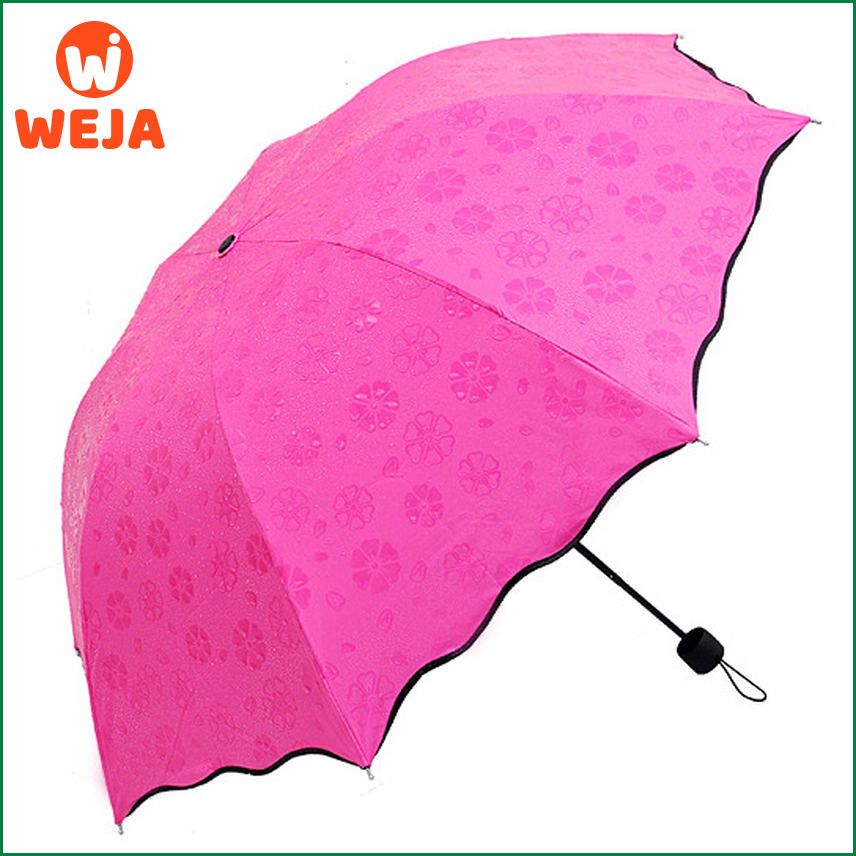 6 Colors UV Folding Flowering Umbrella Portable Sun & Rain Windproof Travelling Waterproof Umbrellas Useful Sun