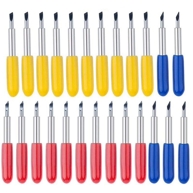 25Pcs Replacements Blades for Cricut Explore Maker Expression 45 Degree 30 Degree 60 Degree Vinyl Fabric Cutting Blades