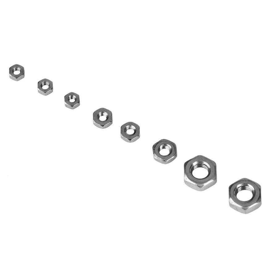 140pcs M1/M1.2/M1.4/M1.6/M2/M2.5/M3 Thread Stainless Steel Hex Hexagonal Nuts