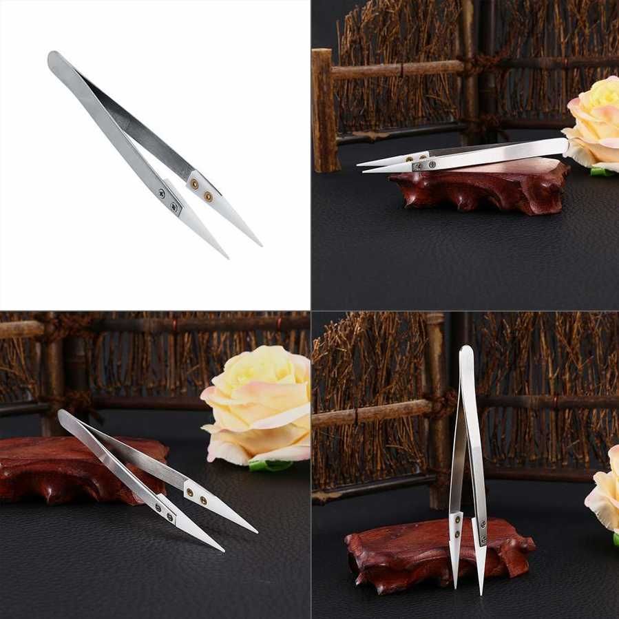 Ceramic tweezers with pointed tips Interchangeable head Stainless steel Heat-resistant Anti-acid antistatic for laboratory