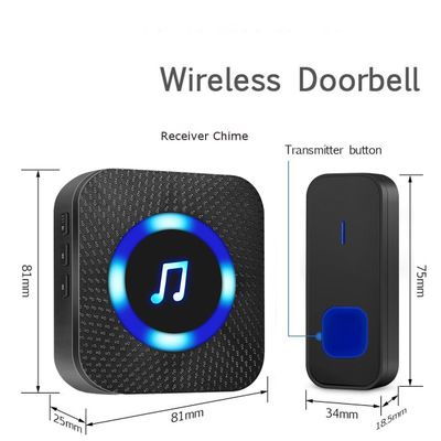 Holmark 55 Chime Wireless LED Waterproof Door Bell Cordless 300M Range EU Plug