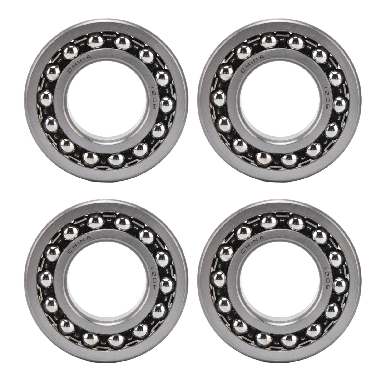 4PCS Ball Bearing Kit High Speed Rotating Self Aligning Double Row Metal