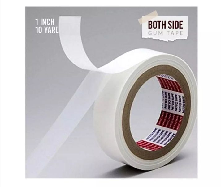 Both Sided Gum Tape - 1 inch - 10 Yards - White Color- Best For Balloon
