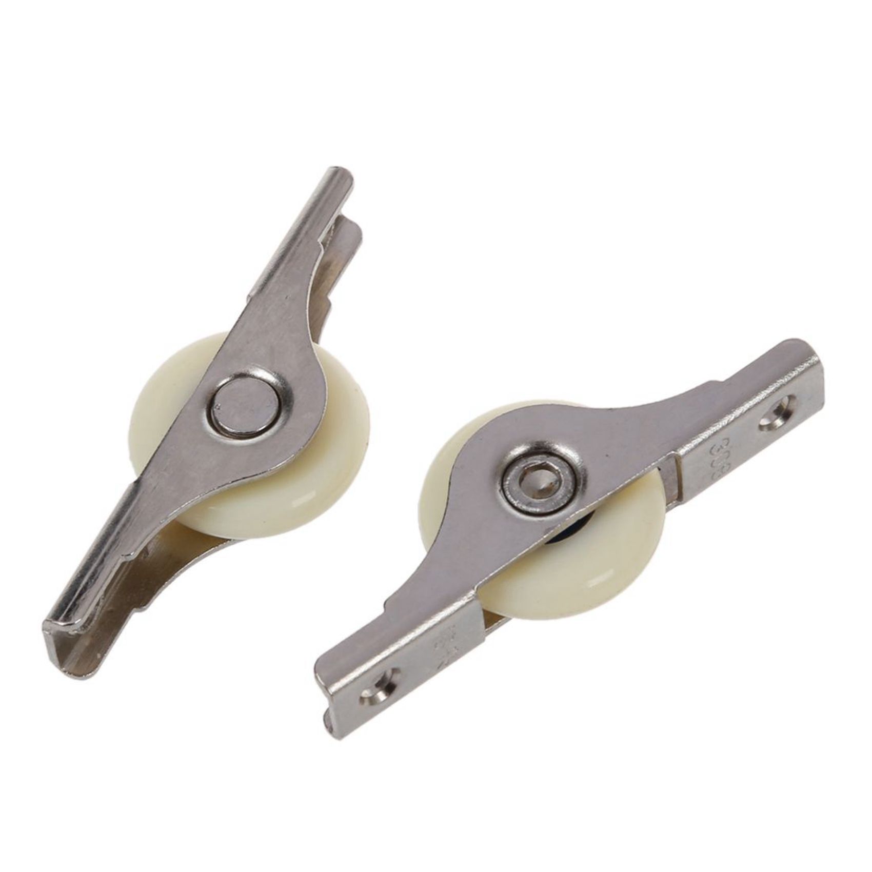 12PCS White Doors Window Single Nylon Sliding Roller Pulley Wheel 62mm Length