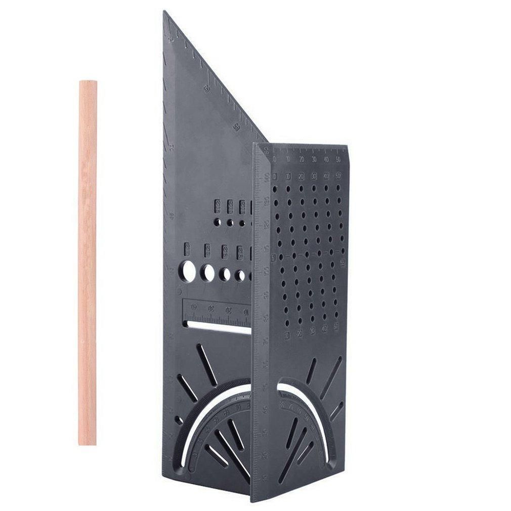 Multi-Function Square 45 Degree 90 Degree Ruler 3D Woodworking Stop Type Gauge
