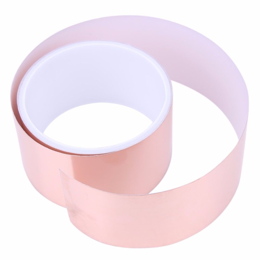 50mm x 2m One Side Copper Tape Copper Foil Adhesive Tape EMI Shielding Guitar Slug Snail Barrier Single Conductive Tape