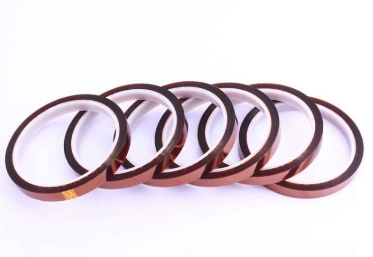 3mm-100mmx33m Tawny 100ft BGA High Temperature Heat Resistant Polyimide Single Side Adhesive Tape Solvent Resistance