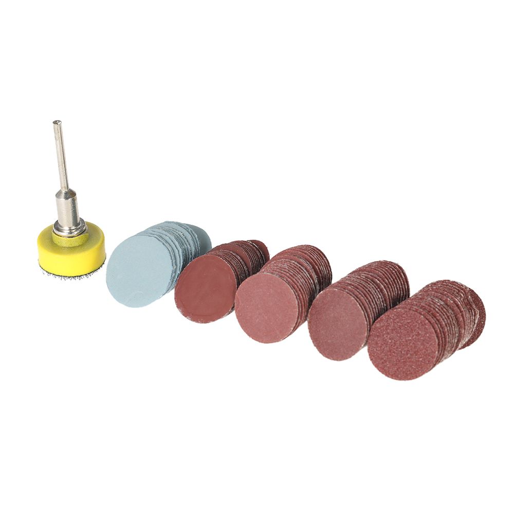 100PCS 25mm 1" Sander Disc Sanding Disk 100-3000 Grit Paper with 1inch Abrasive Polish Pad Plate + 1/8" Shank for Dremel Rotary Tool