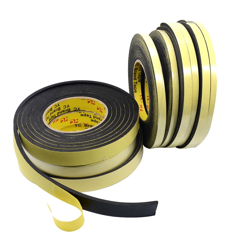3Mx15mm EVA Black Sponge Foam Rubber Shockproof Seal Dustproof Soundproof Moisture Absorbing Belt Tape Door and Window Seal