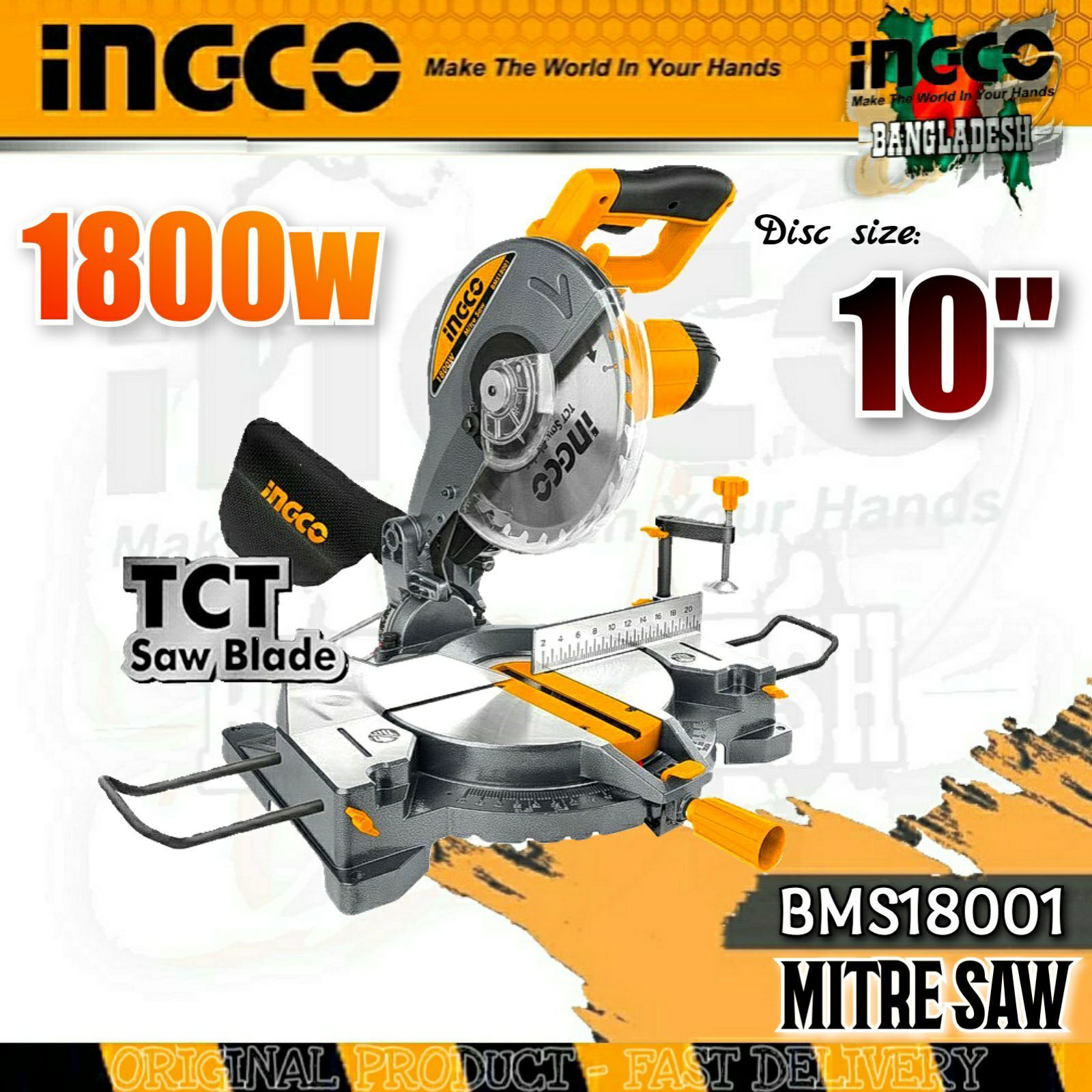MITRE SAW 10" 1800W INGCO  BMS18001