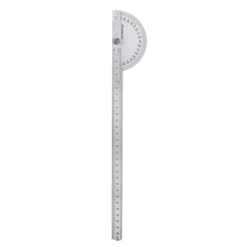 Ruler Angle Stainless Steel Silver 0-180 Degree Adjustable Protractor Arm Measuring Tool