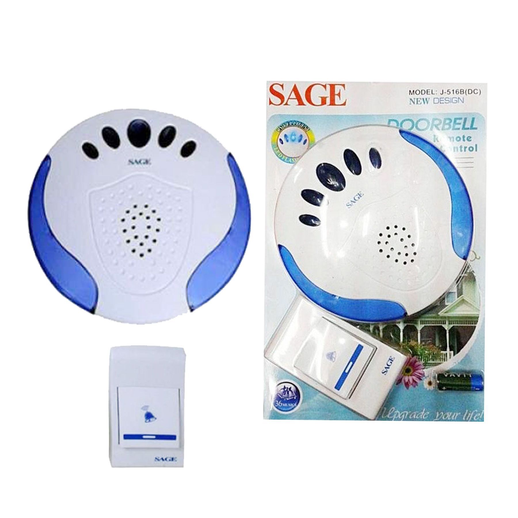 Sage Remote Control Wireless Doorbell - 36 Music Modes