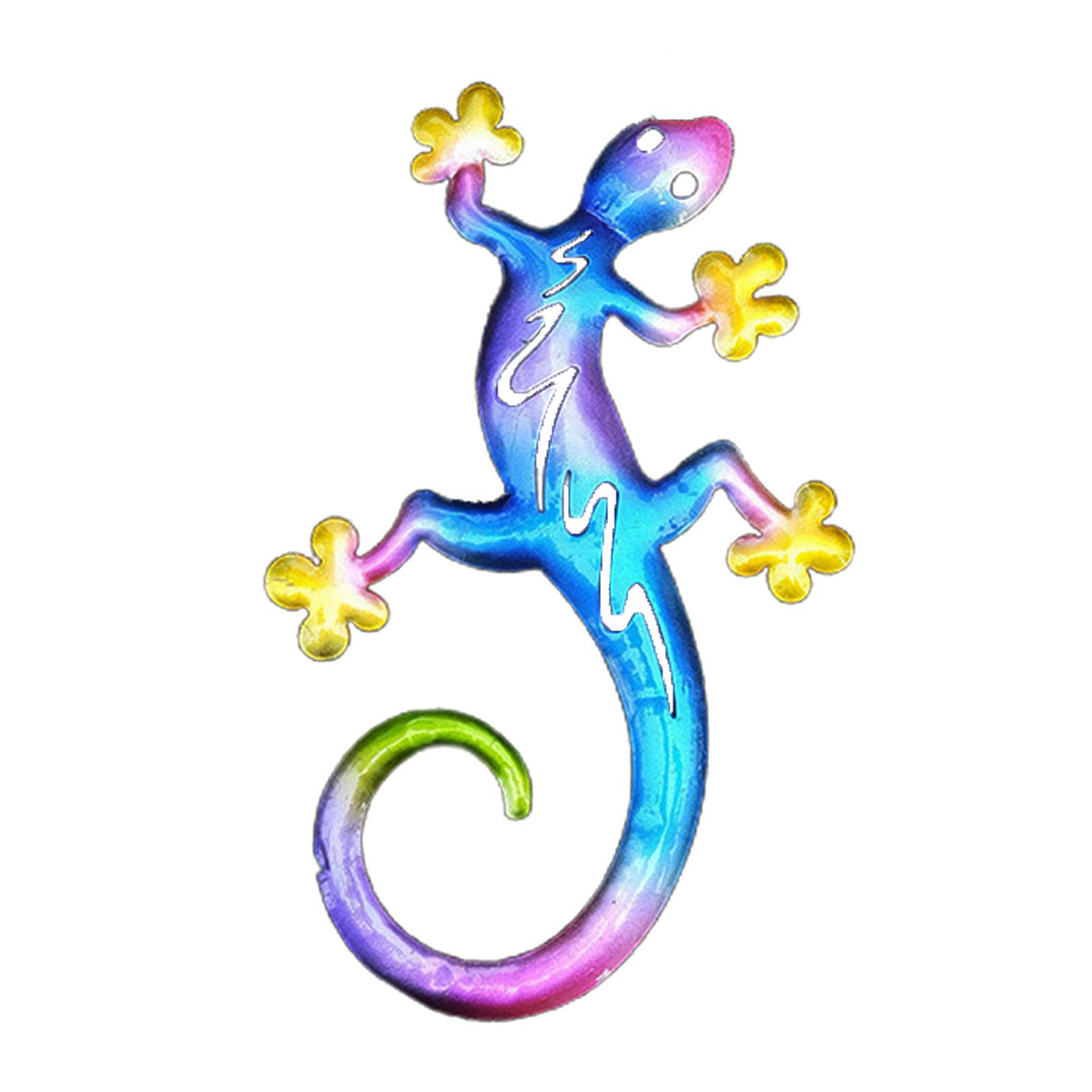 Vivid Wall Hanging Geckos Shape Iron Stylish Art Sculpture Animal Pendant for Outdoor