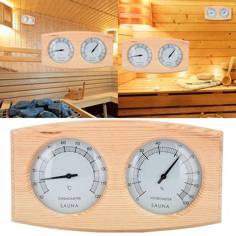 Sauna Dedicated Weat Box Accessories Wooden Sauna Thermometer Sauna Temperature and Humidity Meter