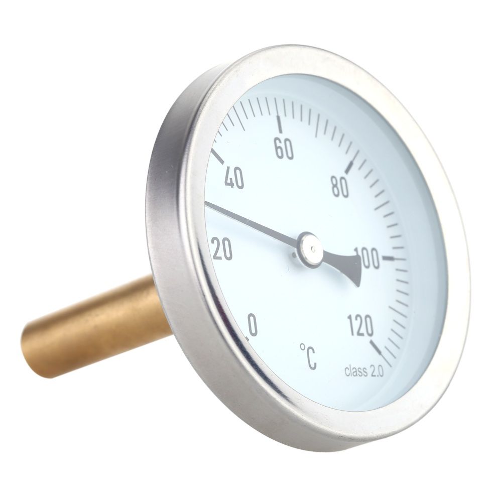 OIMG 63Mm Horizontal Dial Thermometer Luminum Temperature Gauge 0-120°C