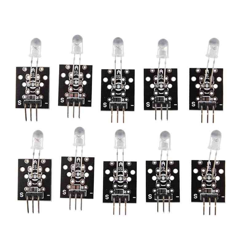 10Pcs KY-005 38KHz Infrared IR Transmitter Sensor Module For Arduino -  black