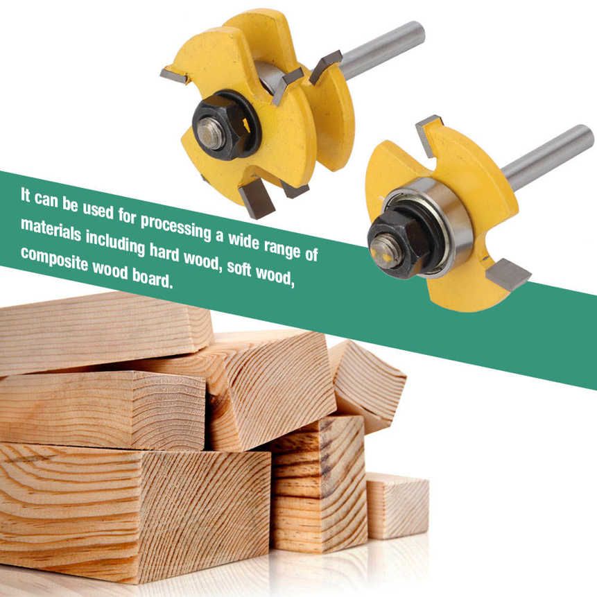 2pcs / set Wood Cutter Shank Woodworking Frame Door Floor Milling Router Bits