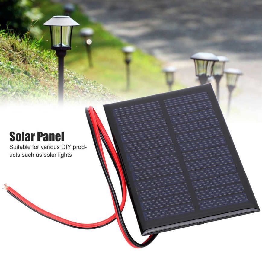Solar Panel 5Pcs Mini Epoxy Cell Board Power Module + 30CM Red and Black Line 6V0.6W