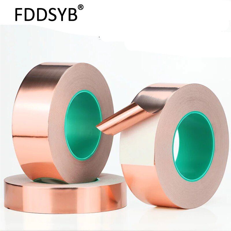 3~50mm *25M Double Sided Conduct Copper Foil Tape Electromagnetic Shielding double side conductive copper foil tape