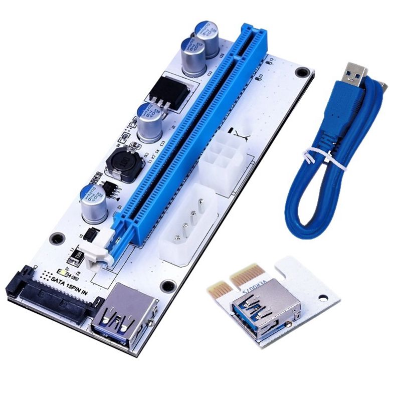008S 1X TO 16X VGA Card Extension Cable PCI-E DC-DC 60cm USB 3.0 Cable Riser Card Riser Adapter Card for Computer