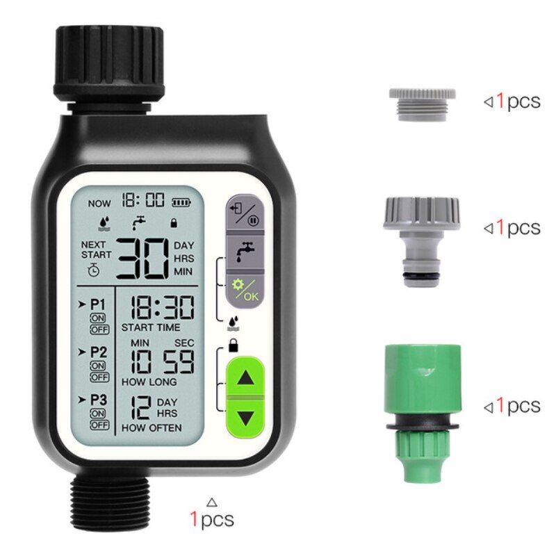 Sprinkler Timer with 3 Separate Watering Programs and Rain Auto Sensor Function Garden Lawn Hose Faucet Timer Irrigate Watering