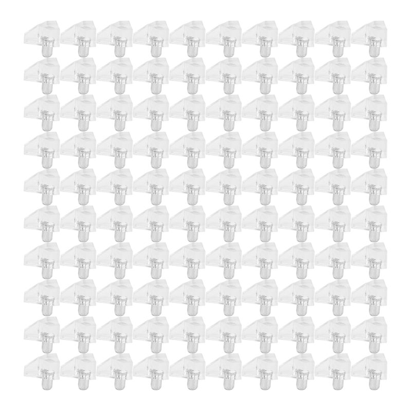 100 Pcs Clear Shelf Support Pegs -5 mm Cabinet Shelf Clips,Shelf Holder Pins Bracket Steel Pin for Cabinet Furniture