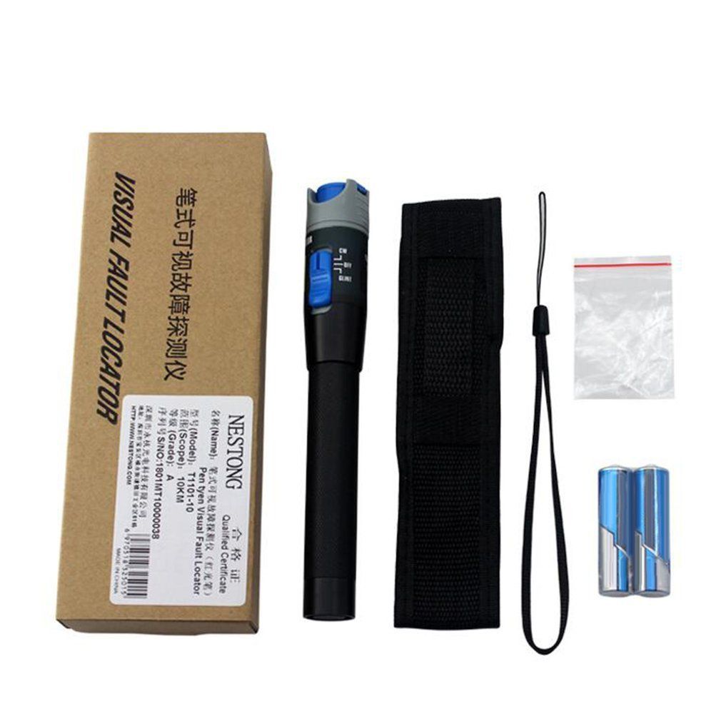 10Mw 10Km Visual Fault Locator Fiber Optic Laser Cable Tester Test Equipment Black