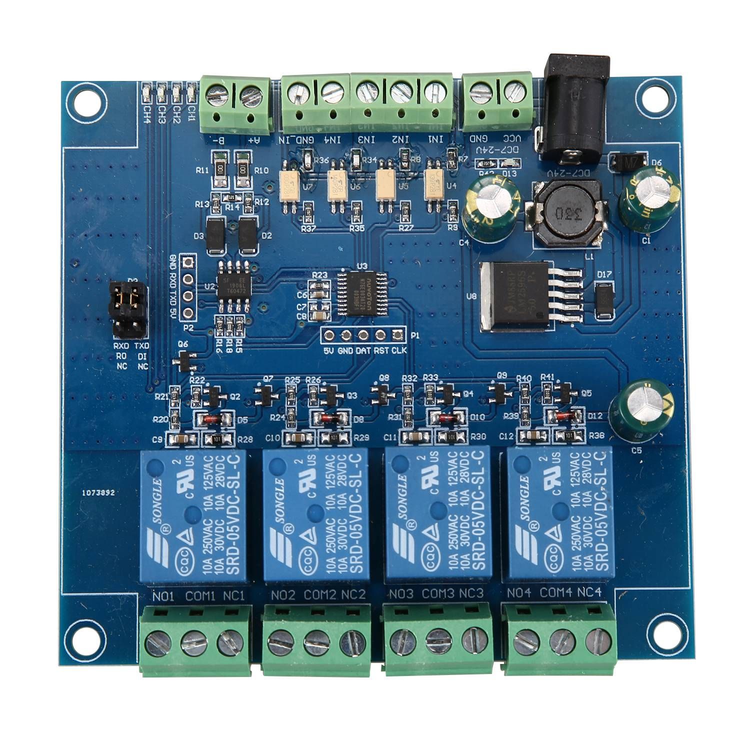 Durable Modbus Rtu 4 Ch Relay Module Input 485 Ttl Uart Communication 4-Channel Input 7-24V Relay Module