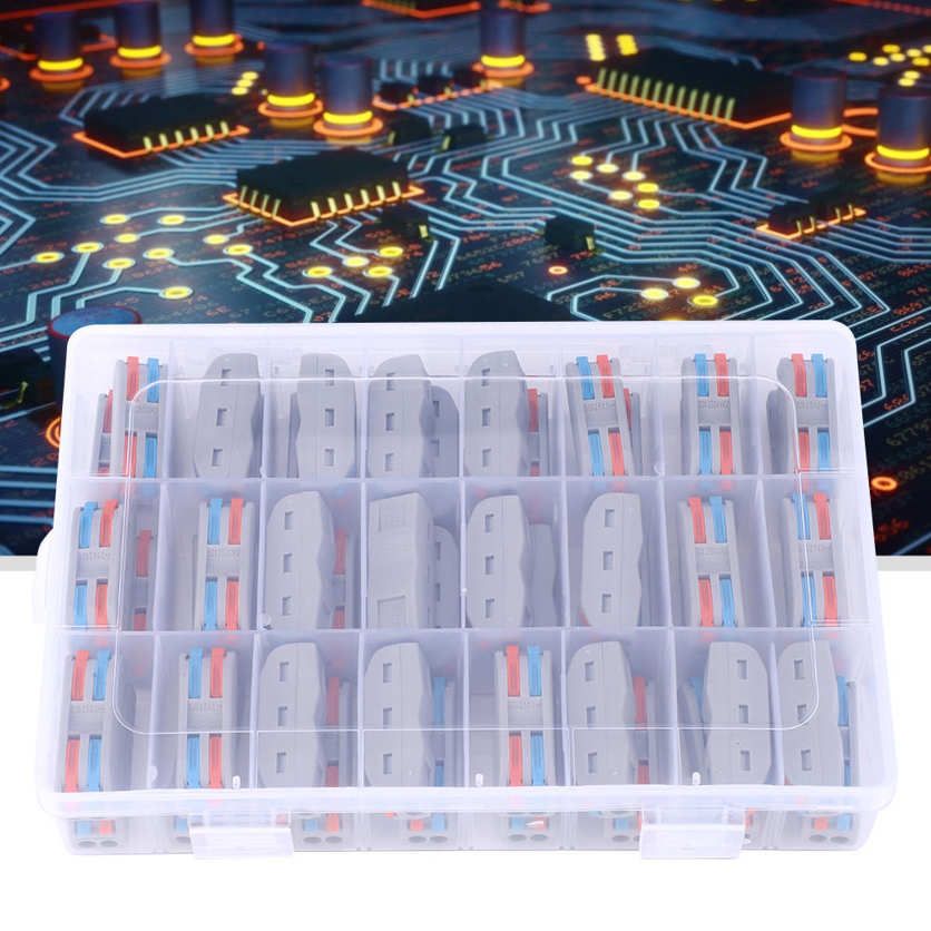 PCT Wiring Connector Conductor 48Pcs 2 Position Colorful Compact Wire Supplies 11-28AWG PCT-2-2