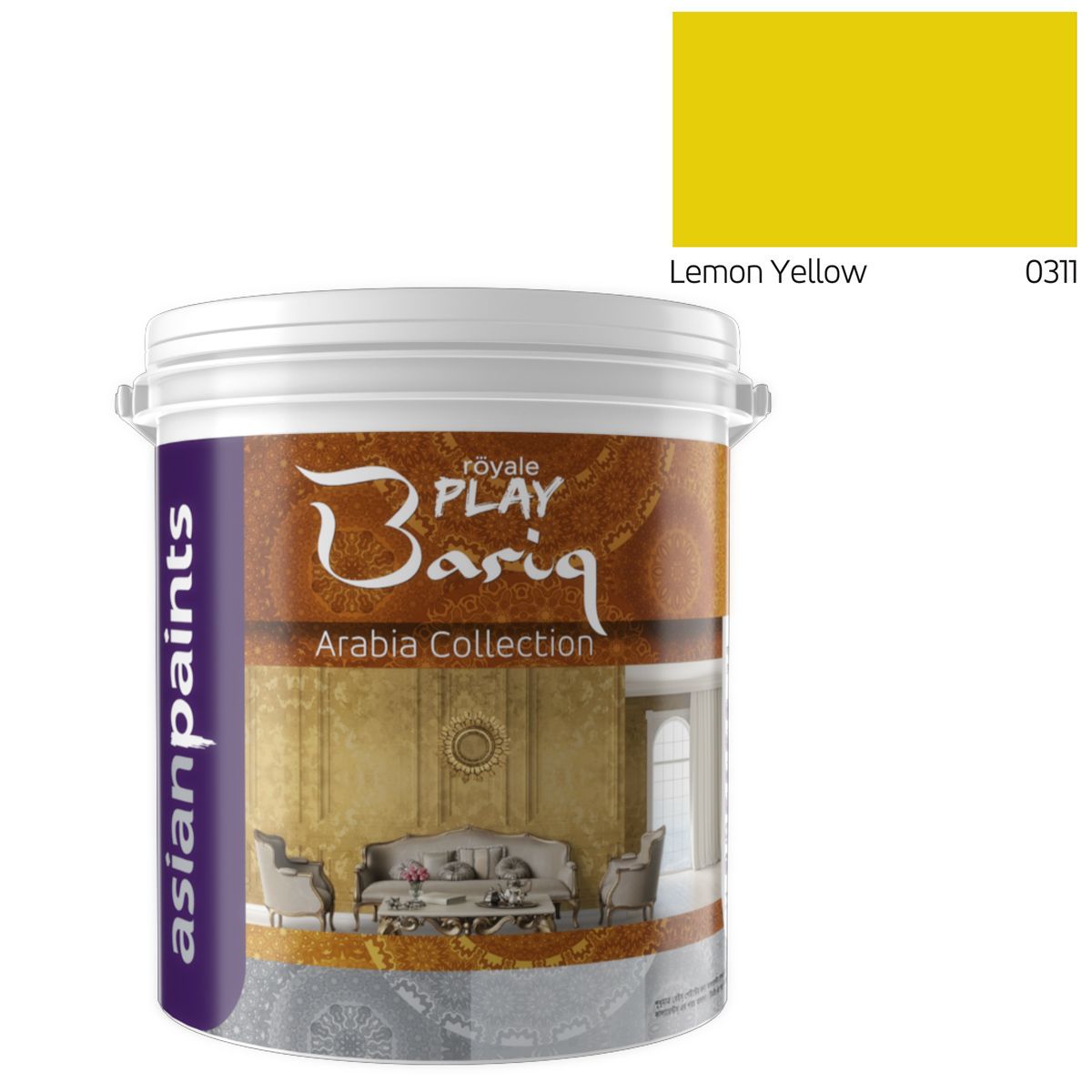 Asian Paints Royale Play Bariq Arabia Collection (Gold) - Lemon Yellow - 4L