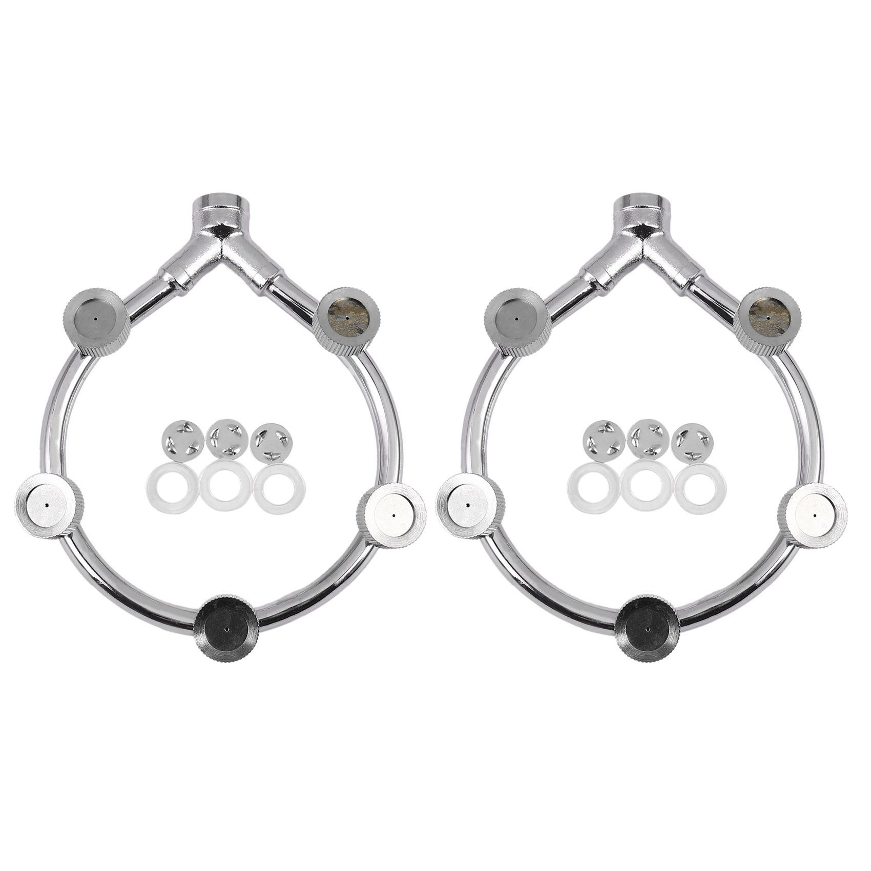 3X Stainless Steel Fan Ring with 5 Nozzle Seats Sprayer Mist Fan Ring Water Sprayer Fine Fog Ring