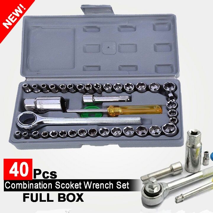 40 In 1 Pcs Wrench Tool Kit & Screwdriver And Socket Set (MS-HMK-TOOL-01)