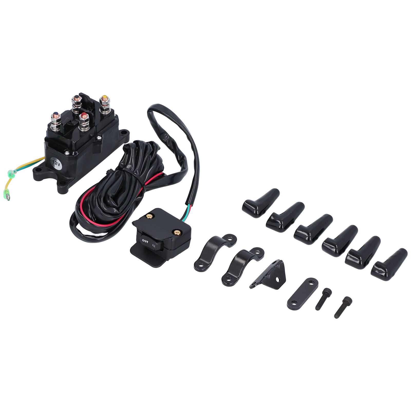 Winch Solenoid Relay Contactor Switch Mounting Brackets Kit for ATV UTV 12V 250A